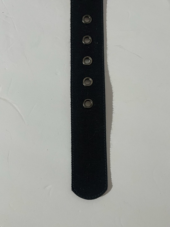 St. John Rhinestone Square Buckle Grosgrain Ribbon Black Belt main image 4